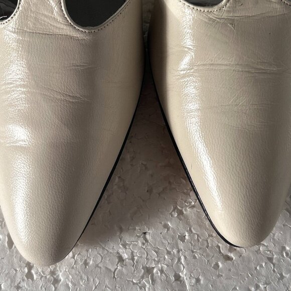 Liz Claiborne SZ7.5N  Ivory Leather T-Strap Heels Formal Career Wedding Chic - Picture 6 of 9